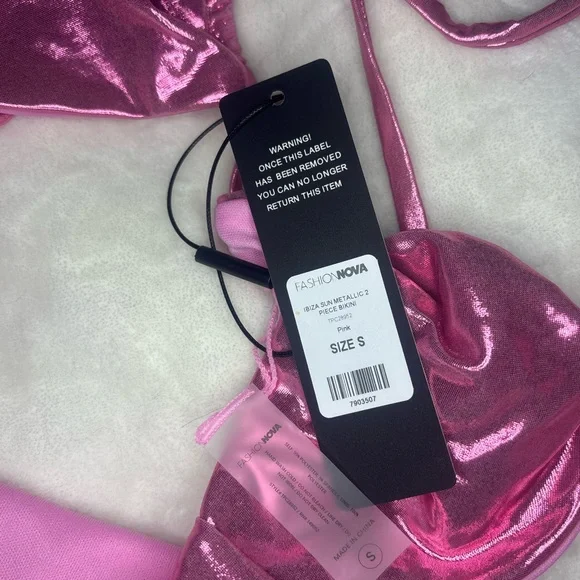 NWT! Fashion Nova Shimmering Pink Bikini - Picture 10 of 10